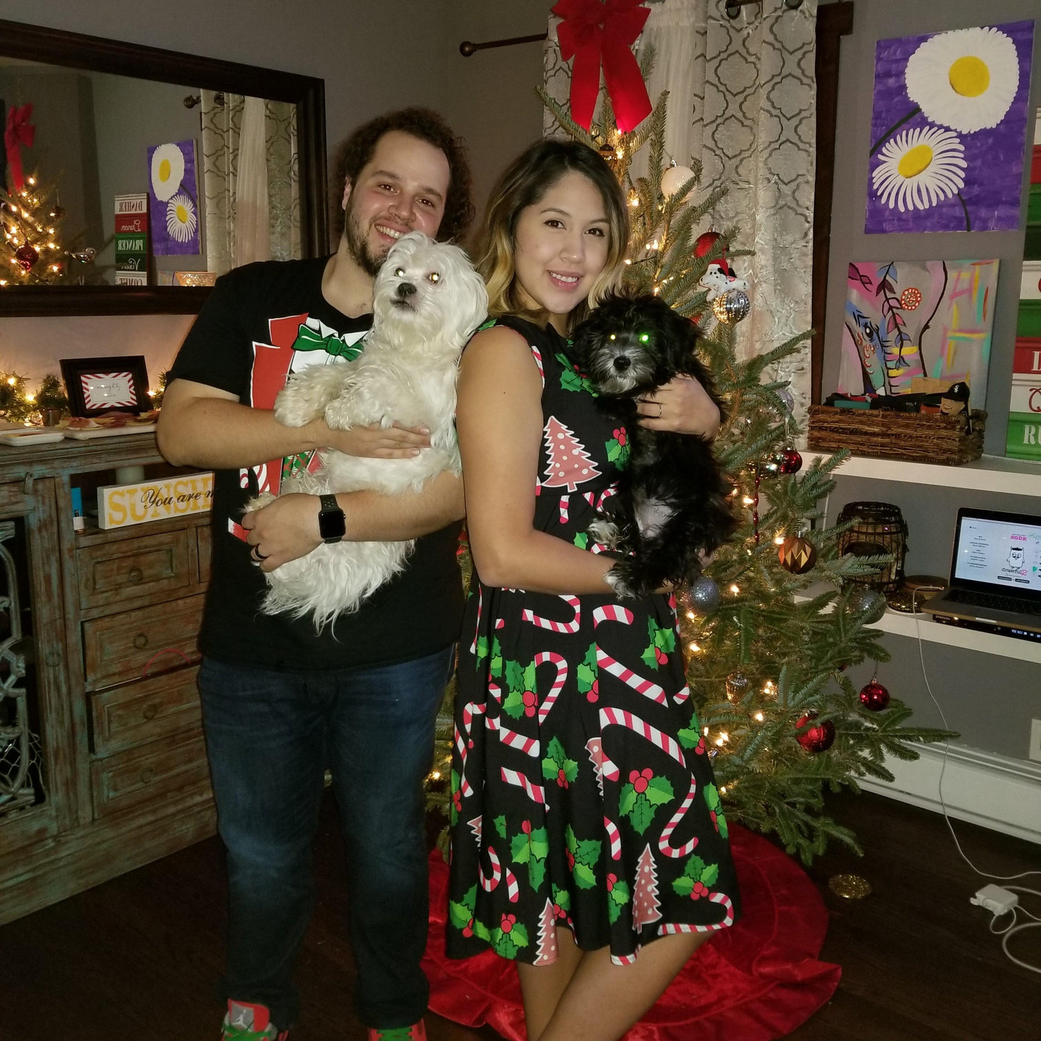 This was our first family photo taken with Little Winnie! Gizmo became a big brother and we became a family of four. 12/2017