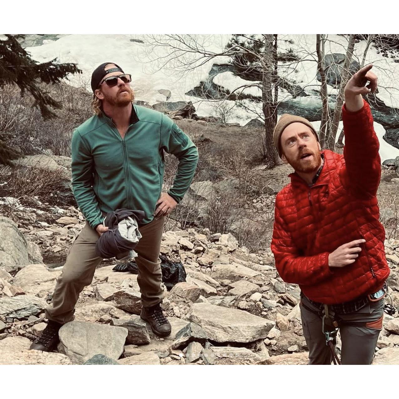 Zack & Pat rock climbing in Colorado