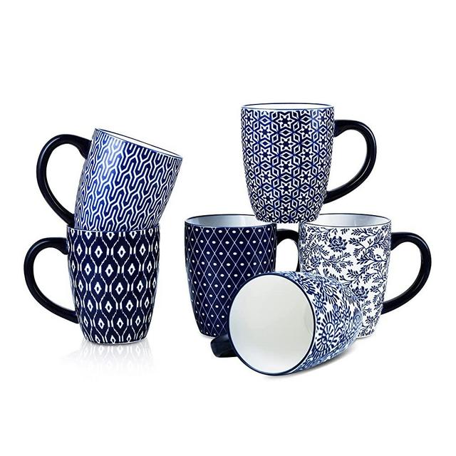 Selamica Ceramic 2.8 oz Espresso Cups, Small Expresso oz, Vintage Blue