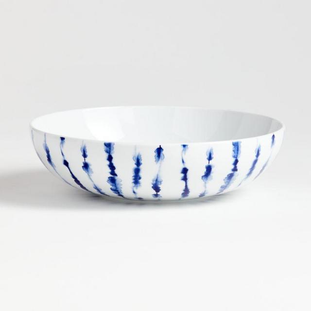 Crate and Barrel Omri Blue and White Serving Bowl