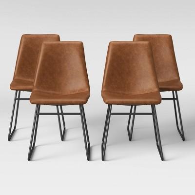 4pk Bowden Faux Leather and Metal Dining Chair Caramel - Project 62™