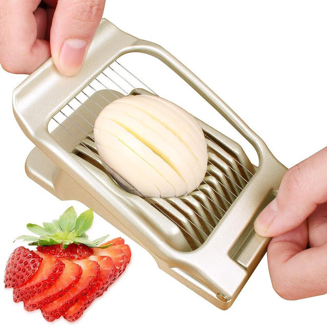 Gold Egg Slicer for Hard Boiled Eggs Egg Cutter Strawberry Slicer