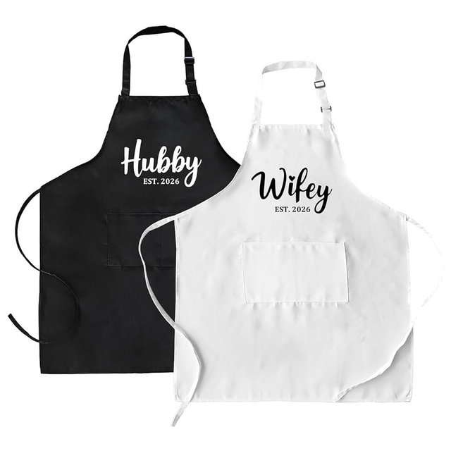 Muvtioc Kitchen Apron with Pockets for House Warming Gifts New Home, New Home Gift Ideas for Women Men Couple
