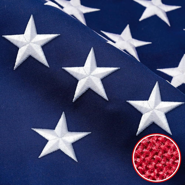 American Flag 3X5 FT TearProof Series, Heavy Duty Tough Spun Polyester USA Flags High Wind for Outside Outdoor with Durable Embroidered Stars Sewn Stripes Brass Grommets
