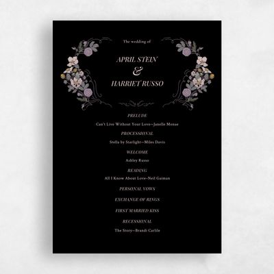 Black Wedding Program - Pomeroy