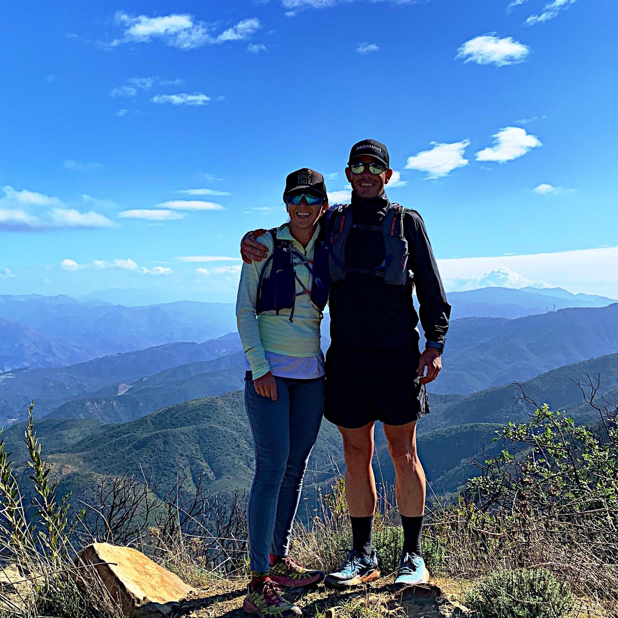 Running in the mountains Jan. 2020. We were both feeling strong! Little did we know all races would be canceled that year!