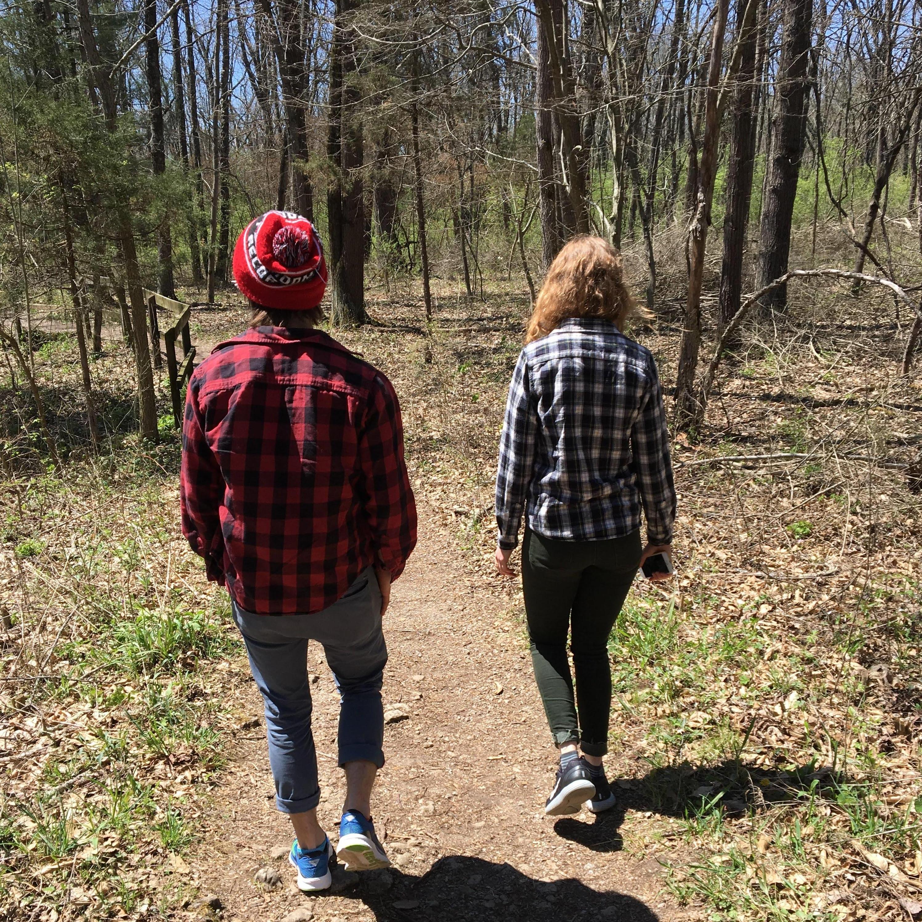 Walking in Yellow Springs Clifton Gorge. David met Julia's parents for the first time this day!!