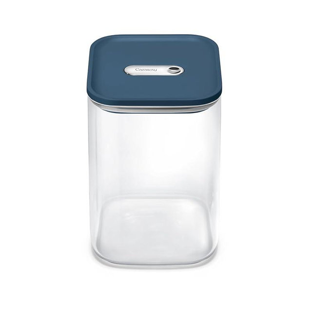 Caraway 4qt Glass Airtight Food Storage Container with Lid – Non-Toxic, BPA-Free Kitchen Storage Container – Stackable, Space-Saving Airtight Container for Dry Goods and More - Navy