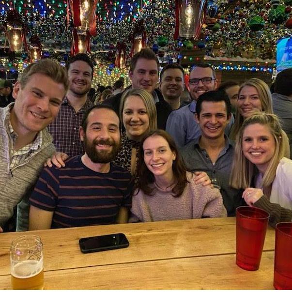 Celebrating Kelly's 30th at a holiday bar!