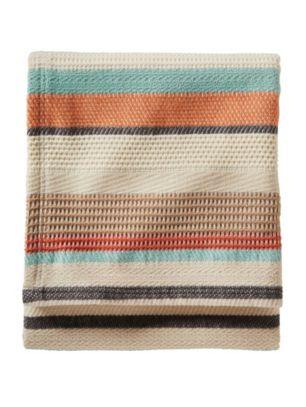Pendleton Mills Chimayo Stripe Cotton Throw - Coral