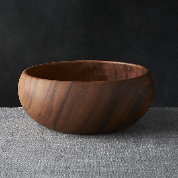 Large Acacia Wood Salad Bowl