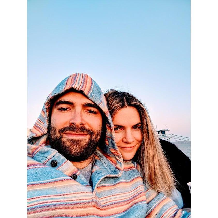 One of our favorite things to do in Venice - going to the beach with a bottle of wine and watching the sunset