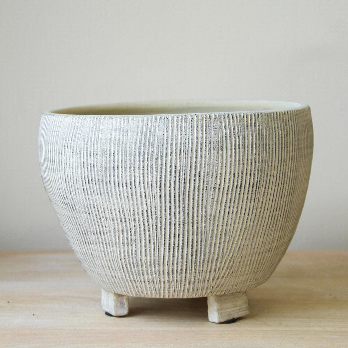 Terra-Cotta Textured Footed Planter, large