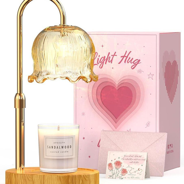 Candle Warmer Lamp Gifts for Mom, Adjustable Height Dimmable Candle Warmer with Timer, Wax Melt Lamp for Scented Candles White Elephant Gifts for Adults Home Essentials