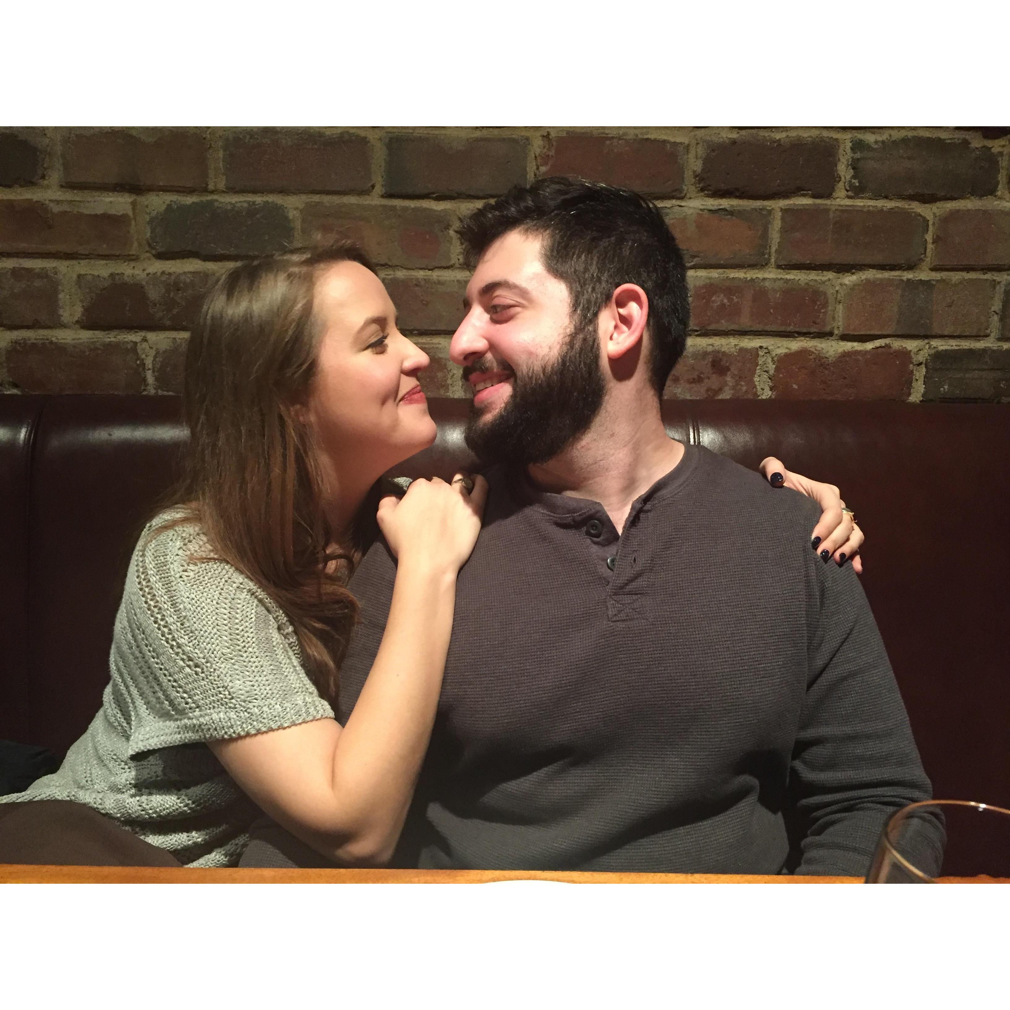 Lover's gaze... followed by pizza