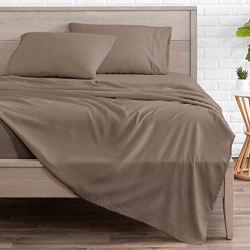 Bare Home Queen Sheet Set - 1800 Ultra-Soft Microfiber Bed Sheets - Double Brushed Breathable Bedding - Hypoallergenic – Wrinkle Resistant - Deep Pocket (Queen, Taupe)