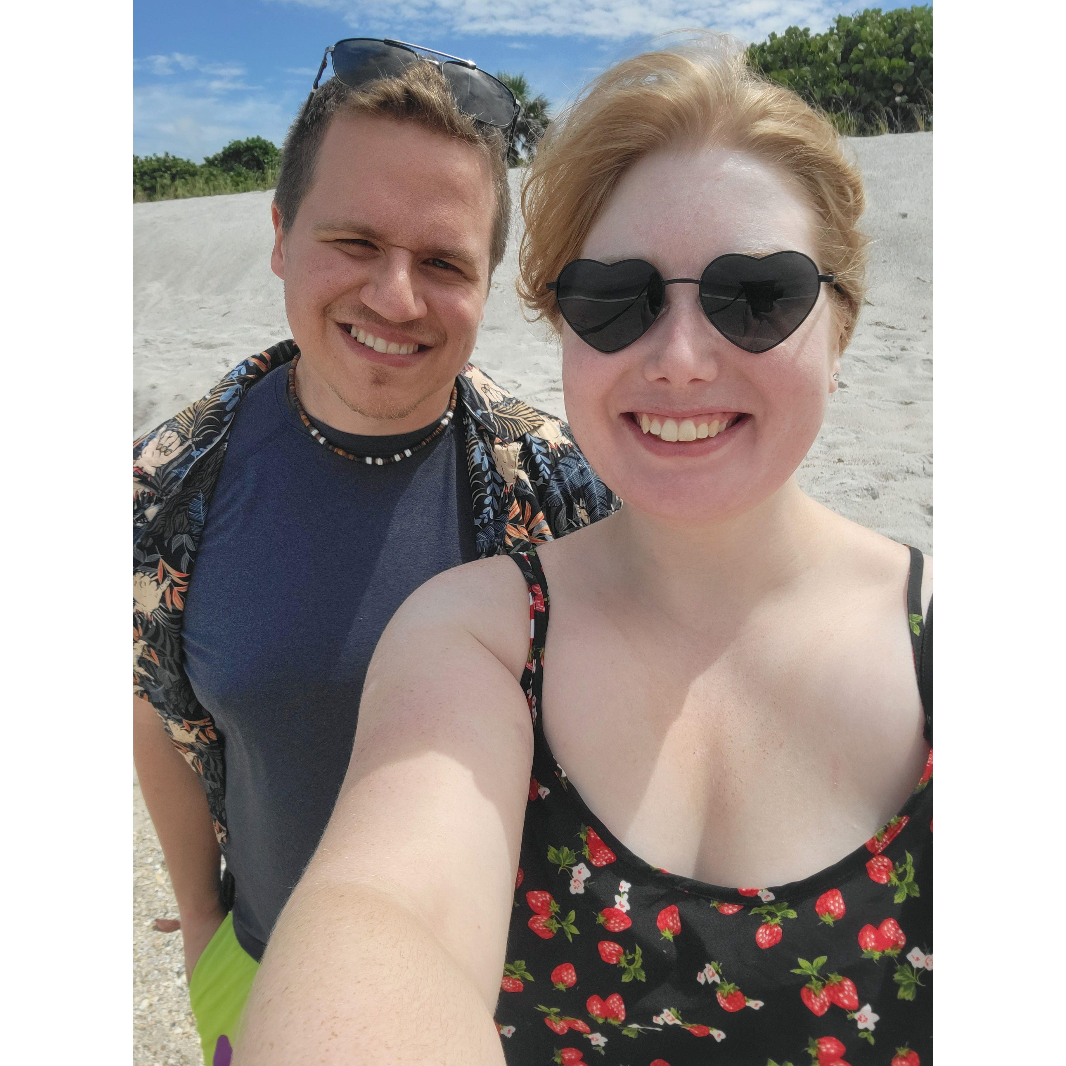 We went to a beach in Florida and Chris spent most of the time collecting shells while Shelby just sat where the tide would wash over her.