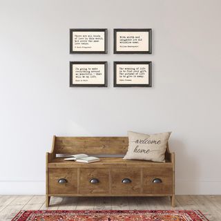 4-Piece Wood Literature Quotes Wall Decor Set