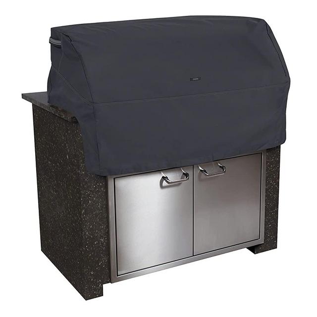 Classic Accessories Ravenna Water-Resistant 32 Inch Built-In BBQ Grill Top Cover, Black