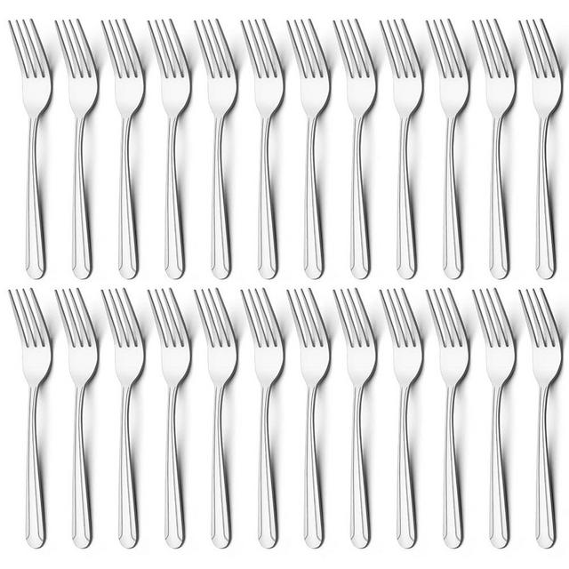 BEWOS 24 Pieces Dinner Forks Set, 8.2-Inch Stainless Steel Forks Silverware, Flatware Salad Forks for Home, Kitchen or Restaurant - Mirror Polished, Dishwasher Safe