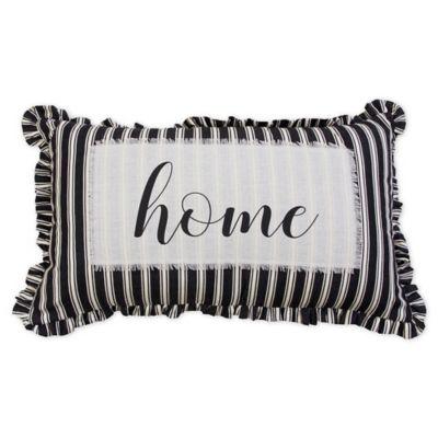 Carlene Home Oblong Throw Pillow in Black