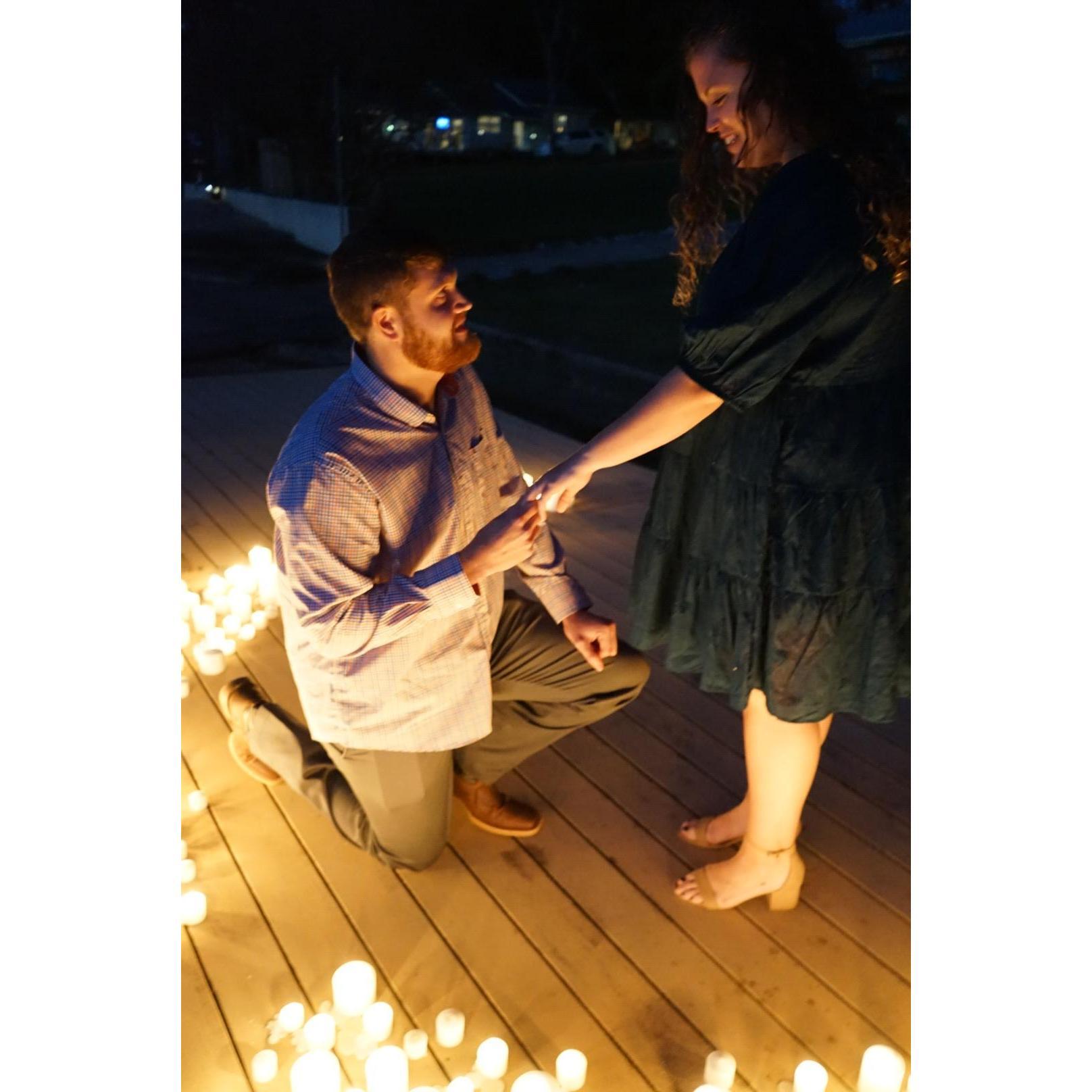 But he actually proposed on the dock at the lake house on this day.