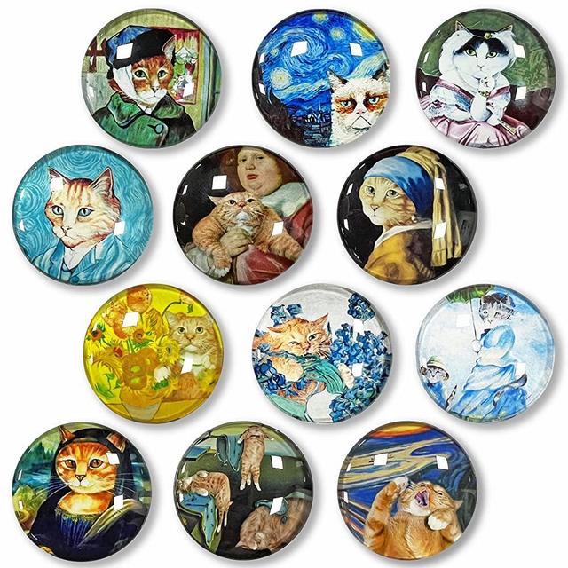 Strong Magnets Refrigerator Magnets Fridge - Glass Fridge Magnet Organizer Cute Decorative Magnets for Office Whiteboard, Locker Accessories Fridge Cabinet Magnets Adult -12 PCS