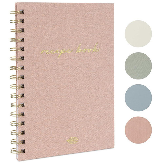 ZICOTO Aesthetic Blank Recipe Book with Linen Cover - The Perfect Recipe Notebook to Write in Your Own Recipes - Beautiful Blank Cookbook to Organize Your Recipes