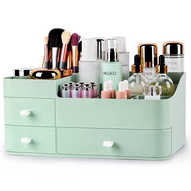 Makeup Organizer with Drawers,Large Capacity Countertop Organizer for Vanity,Bathroom and Bedroom Desk Cosmetics Organizer for Skin Care,Brushes, Eyeshadow, Lotions, Lipstick, Nail Polish and Jewelry