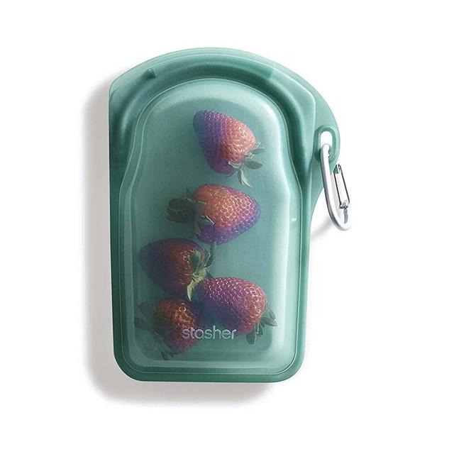 Stasher Platinum Silicone Food Grade Reusable Storage Bag, Waterfall (GO Bag) | Reduce Single-Use Plastic | Snack, Store, or Travel | Leakproof, Dishwasher-Safe, Eco-friendly | 18 Oz