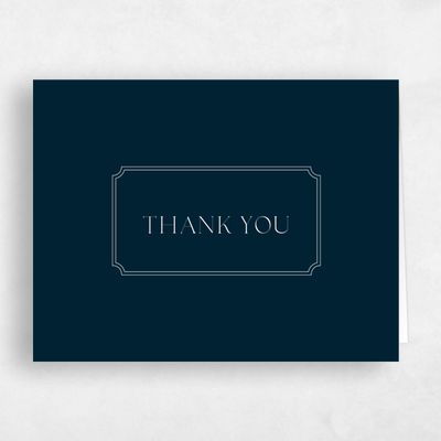 Darkest Teal, Blue Wedding Thank You - Constance Landscape