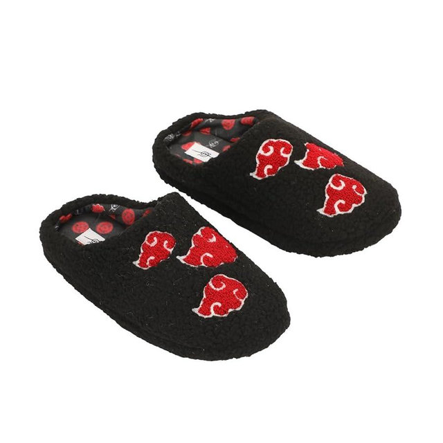 Bioworld Naruto Akatsuki Patch Logo Women's Black Scuff Slippers
