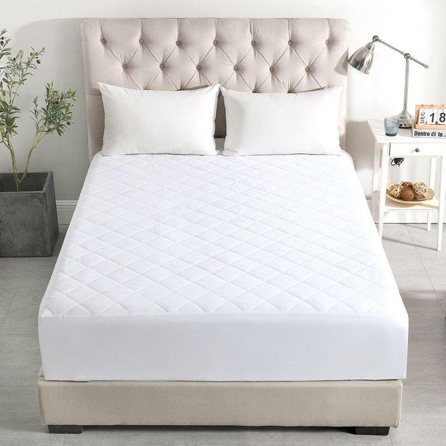 Soft Breathable Mattress Pad Cover, Diamond Quilted with 16"Deep Pocket, White,Twin/Full/Queen/King