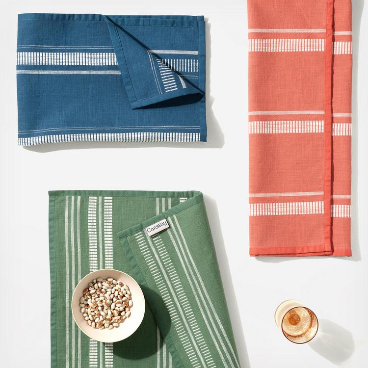 3-Piece Organic Cotton Kitchen Towel Set | Blue