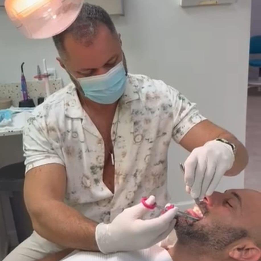 And I take care of his teeth...