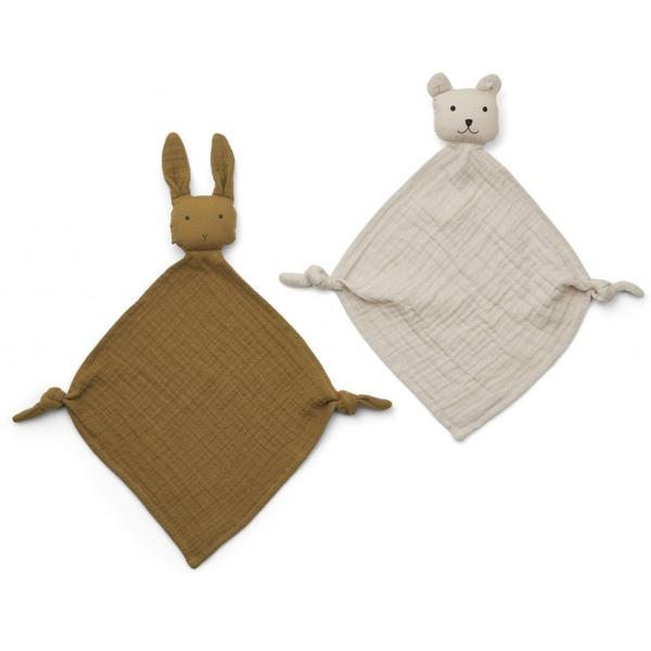 Liewood Yoko Mini Cuddle Cloths - Olive Green/ Sandy Mix