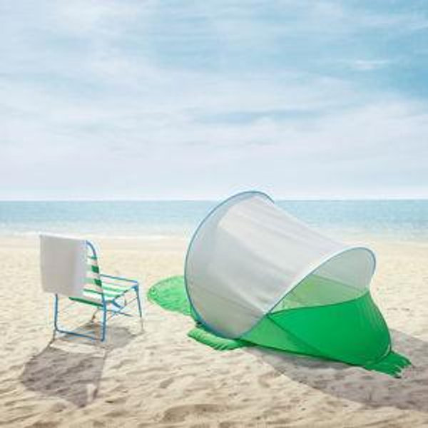 IKEA STRANDÖN Pop-up sun/wind shelter, green/blue
