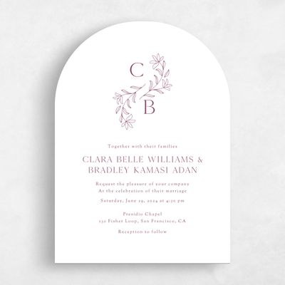 Red Arch Wedding Invitation - Creston Classic