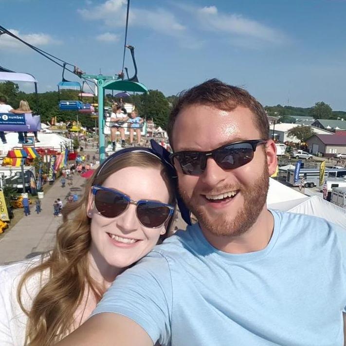 "When in Rome!" Jared and Madeline at the Iowa State Fair, shortly after moving!
