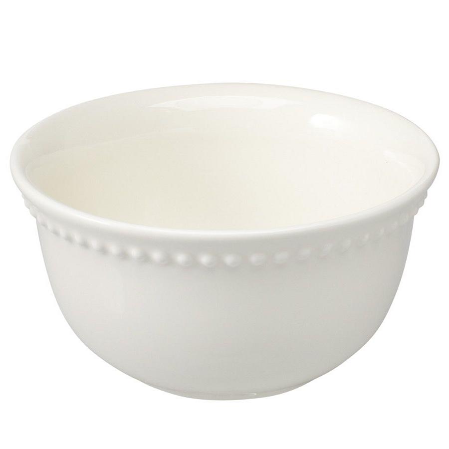 White Emma Beaded Stoneware Cereal Bowls Set of 4
