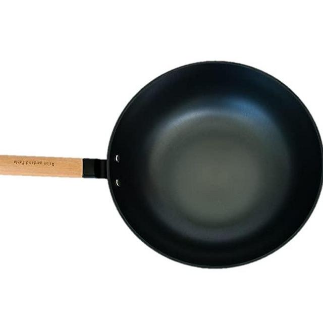 AG2T Light weight 13" cast iron extra wide flat bottom wok for electric/induction cook top