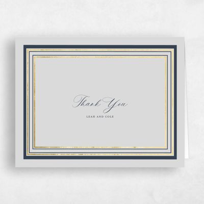 Moon Mist, Grey Wedding Thank You - Robin Landscape Foil