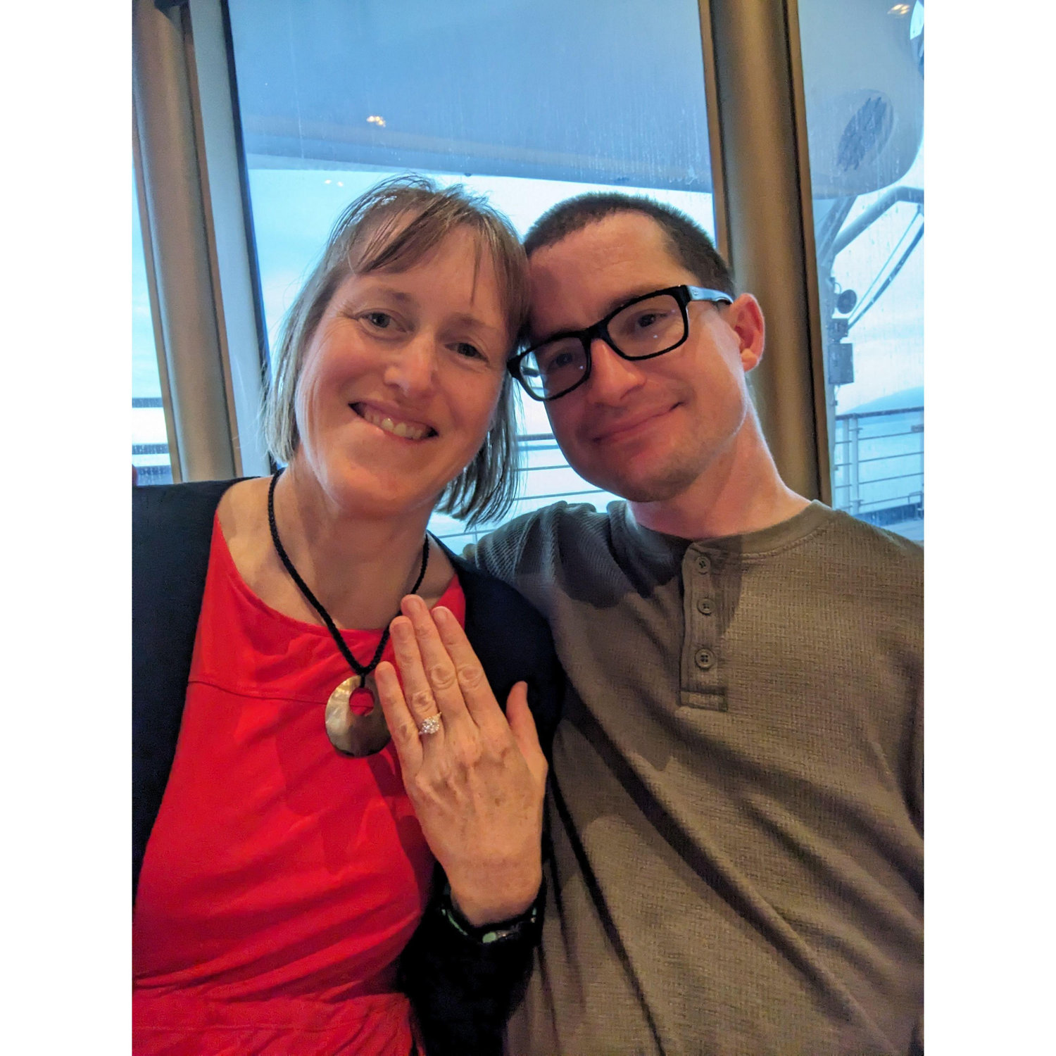 We got engaged on the cruise in Alaska!