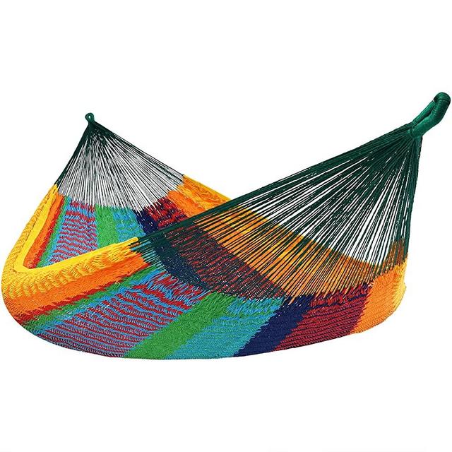 Sunnydaze Mayan Family Hammock Hand-Woven XXL Thick Cord, Heavy Duty 880-Pound Capacity, Multi-Color