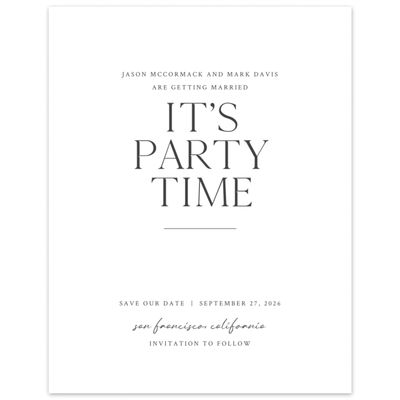 White Spring Wedding Digital Save the Date - Celeste Portrait
