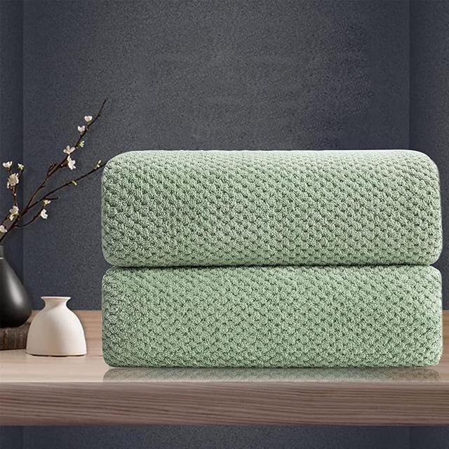 Hand Towels Set 2 Pack-16“x31”,Ultra Soft Microfibers Bathroom Towel Set Highly Absorbent Quick Dry Luxury Premium Towel Lightweight Durable Hand Towel Collection for Hotel Spa Gym Kitchen,Green