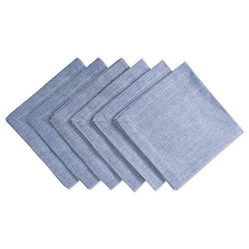 DII 100% Cotton, Chambray Napkin Set, Oversized Basic Everyday, Blue, 6 Piece