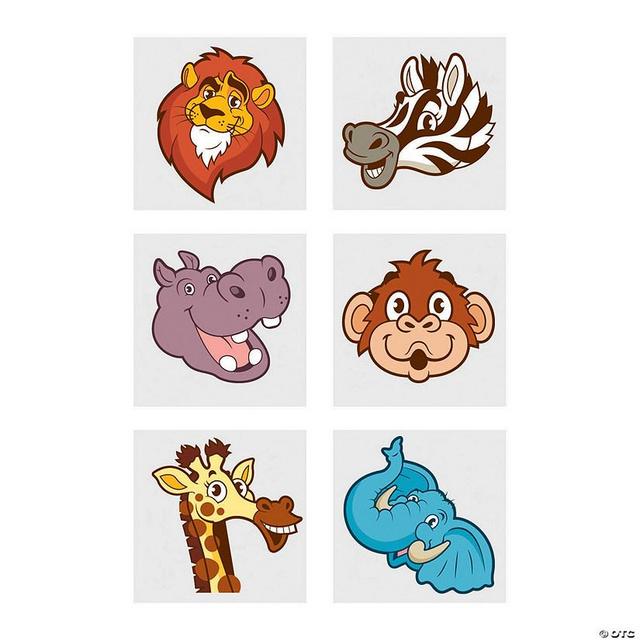 Bulk 72 Pc. Zoo Animal Temporary Tattoos