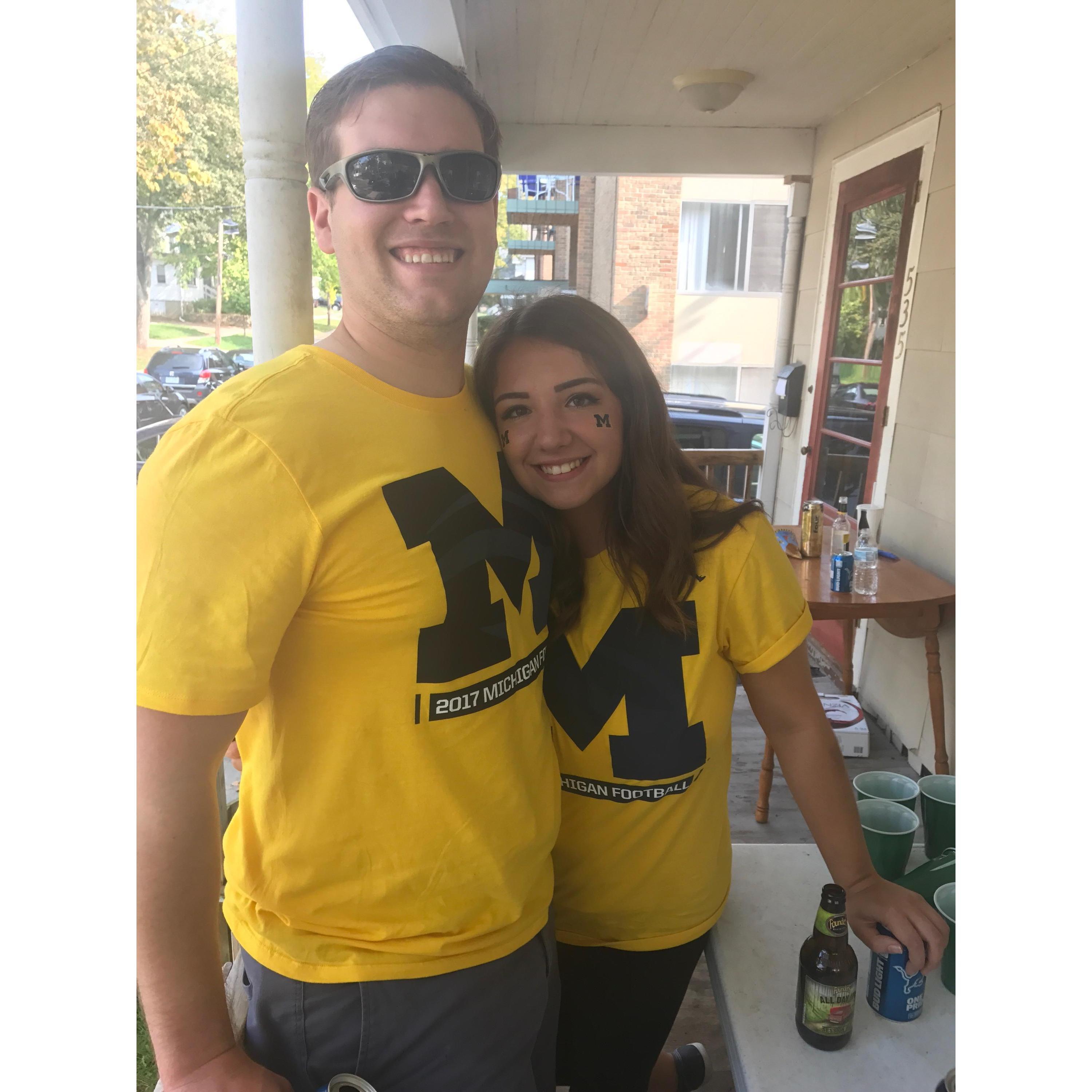 The year we had season tickets! Tailgating in Ann Arbor, September 2017