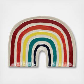 Hand-Painted Rainbow Plate